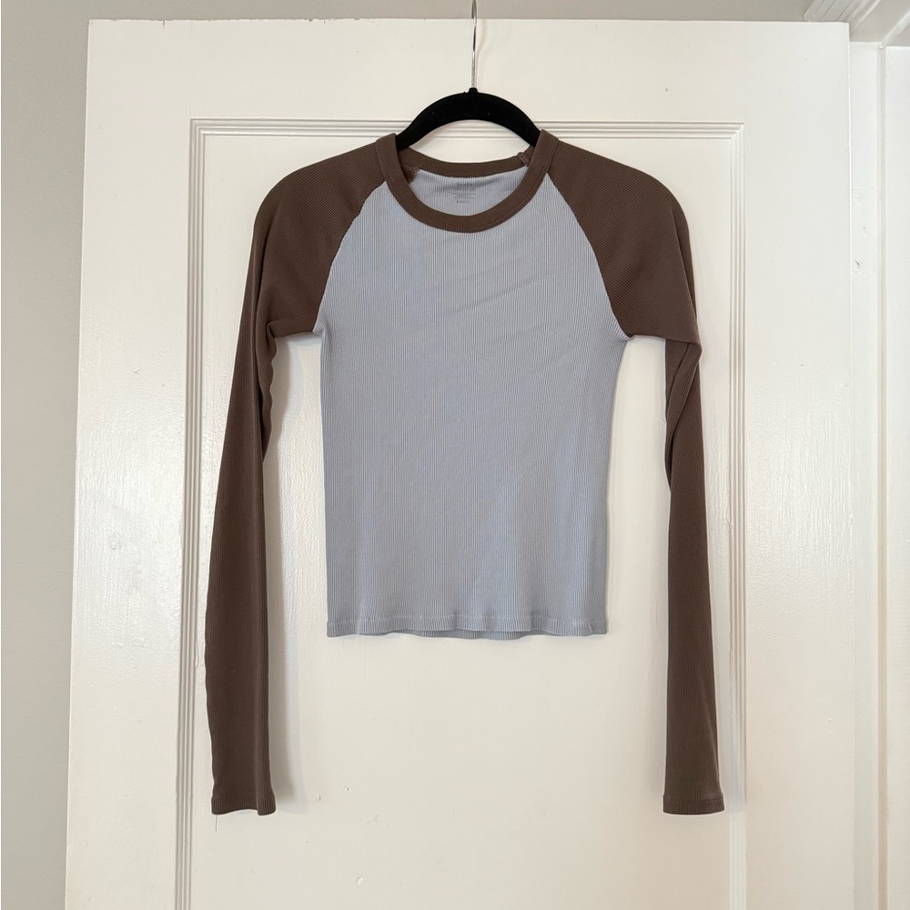 Two-Tone Long Sleeve Women's Top